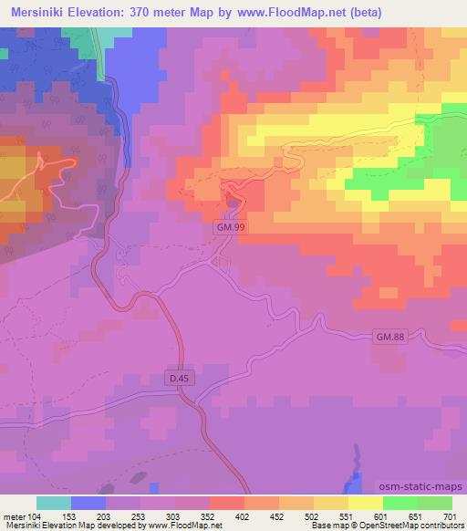 Mersiniki,Cyprus Elevation Map