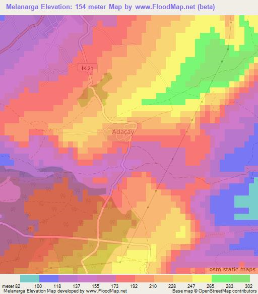 Melanarga,Cyprus Elevation Map