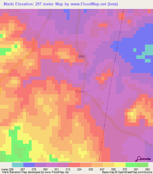 Marki,Cyprus Elevation Map