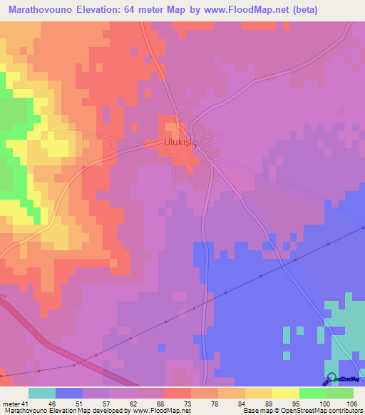 Marathovouno,Cyprus Elevation Map