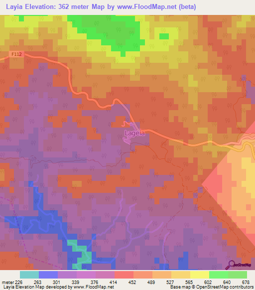 Layia,Cyprus Elevation Map