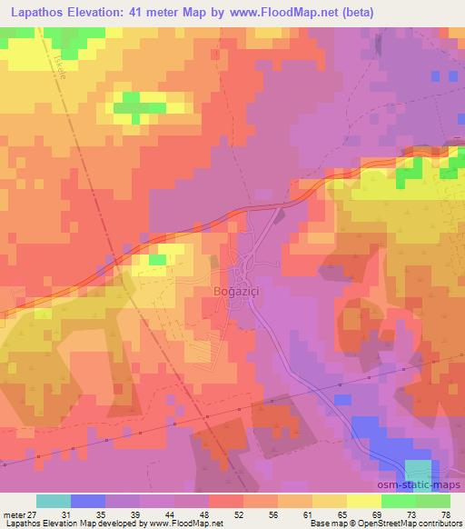 Lapathos,Cyprus Elevation Map