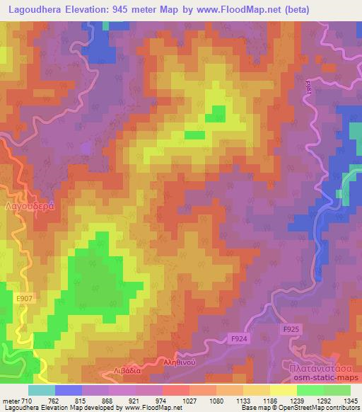 Lagoudhera,Cyprus Elevation Map