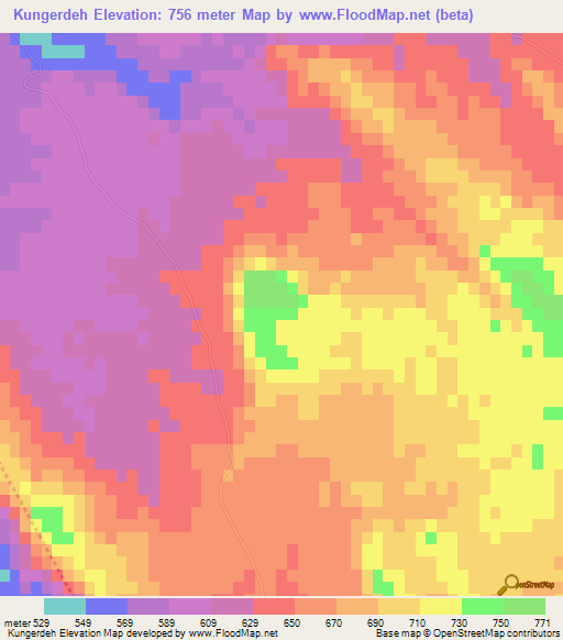 Kungerdeh,Iran Elevation Map
