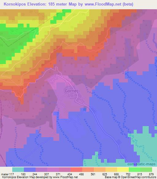 Kornokipos,Cyprus Elevation Map