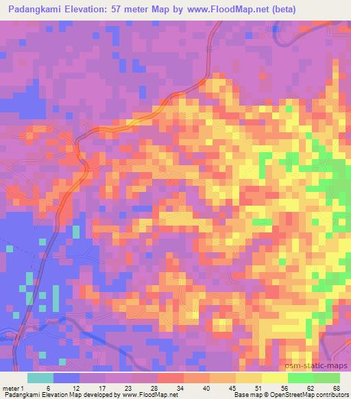 Padangkami,Indonesia Elevation Map