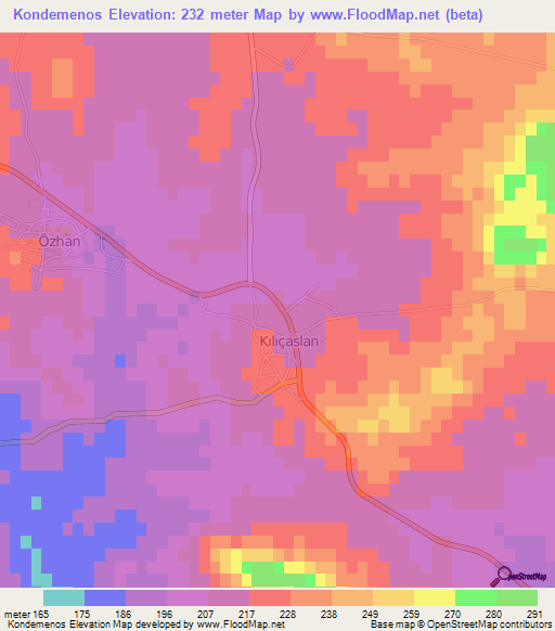 Kondemenos,Cyprus Elevation Map