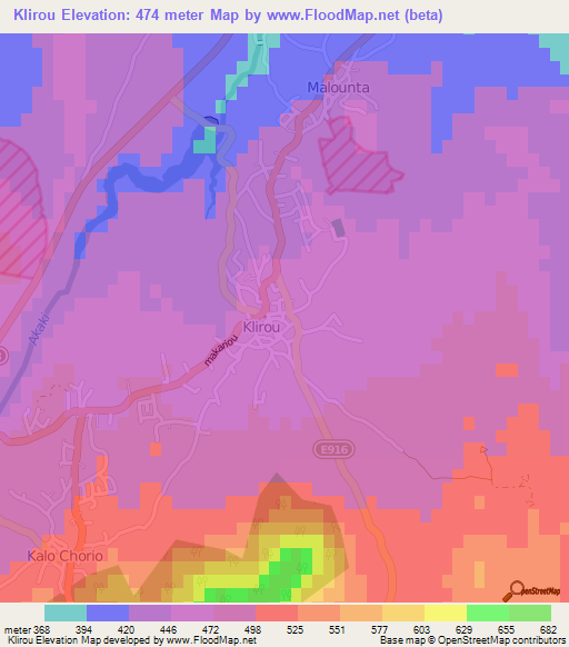Klirou,Cyprus Elevation Map