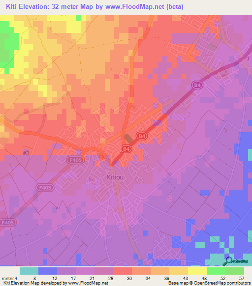 Kiti,Cyprus Elevation Map