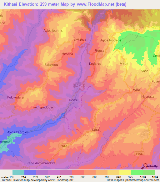 Kithasi,Cyprus Elevation Map