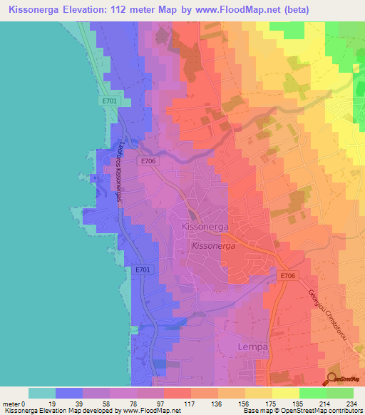 Kissonerga,Cyprus Elevation Map