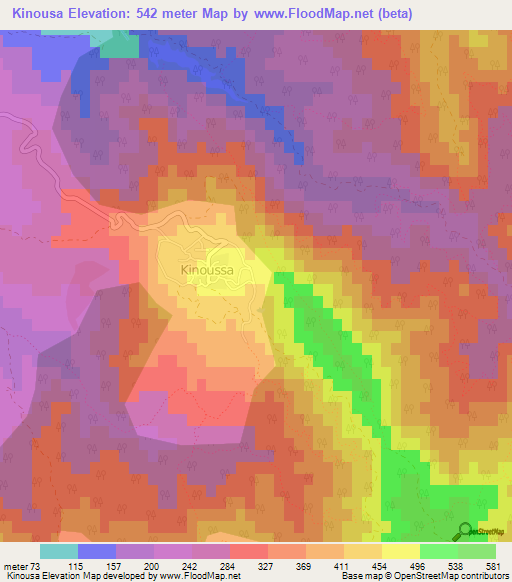 Kinousa,Cyprus Elevation Map