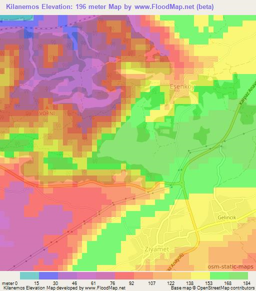 Kilanemos,Cyprus Elevation Map
