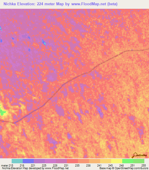 Nichka,Turkmenistan Elevation Map
