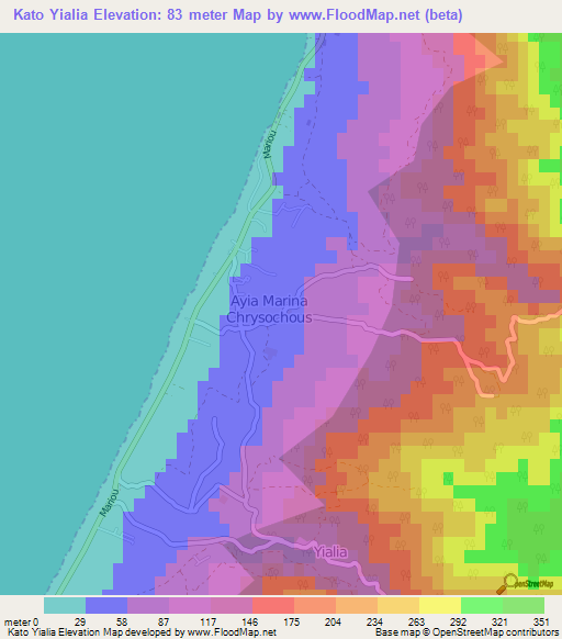 Kato Yialia,Cyprus Elevation Map