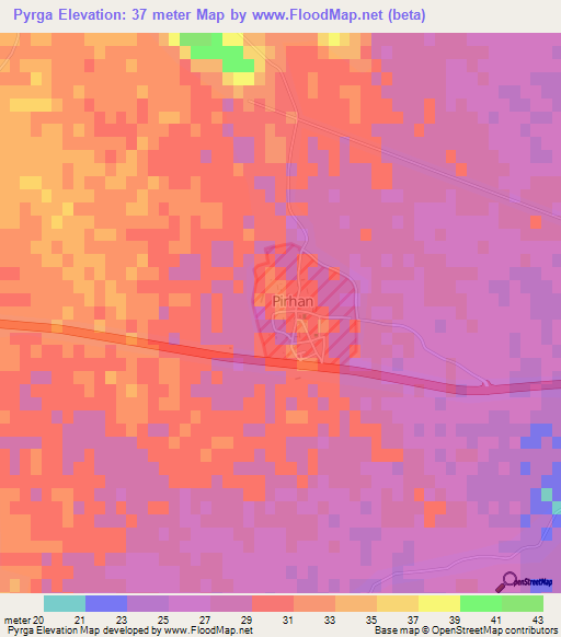 Pyrga,Cyprus Elevation Map