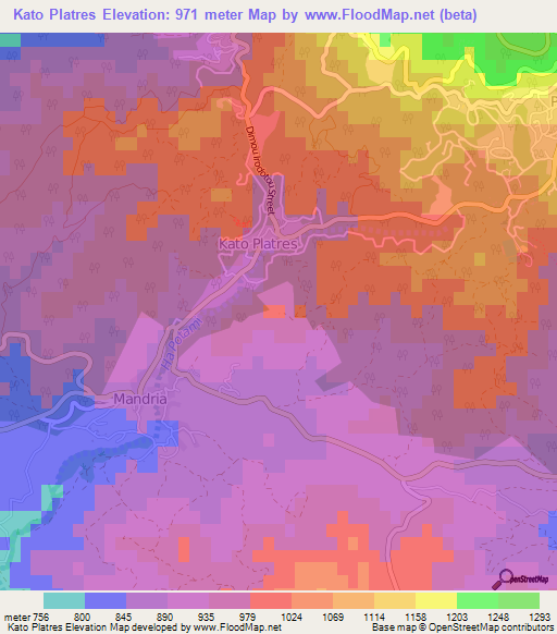 Kato Platres,Cyprus Elevation Map