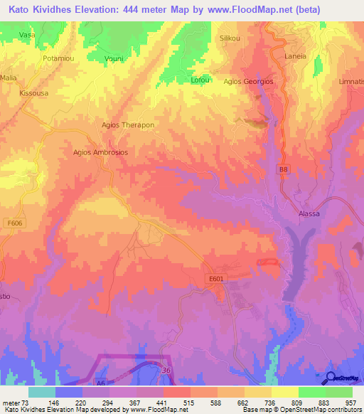 Kato Kividhes,Cyprus Elevation Map