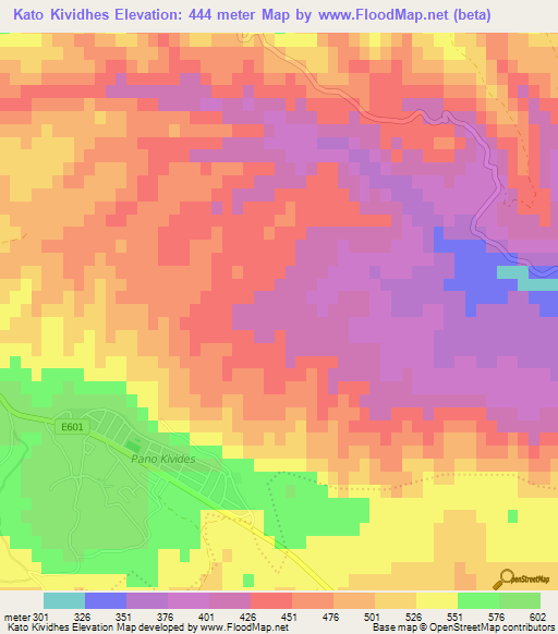 Kato Kividhes,Cyprus Elevation Map