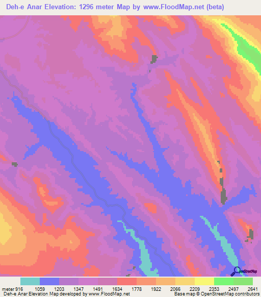 Deh-e Anar,Iran Elevation Map