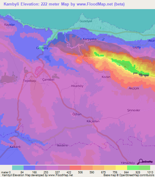 Kambyli,Cyprus Elevation Map