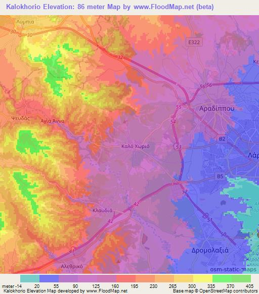 Kalokhorio,Cyprus Elevation Map
