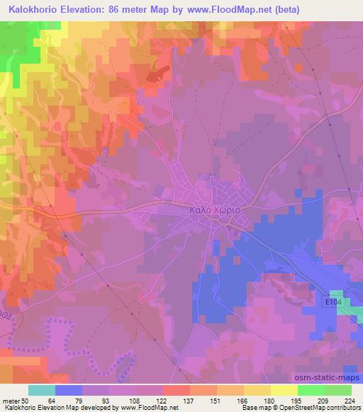 Kalokhorio,Cyprus Elevation Map