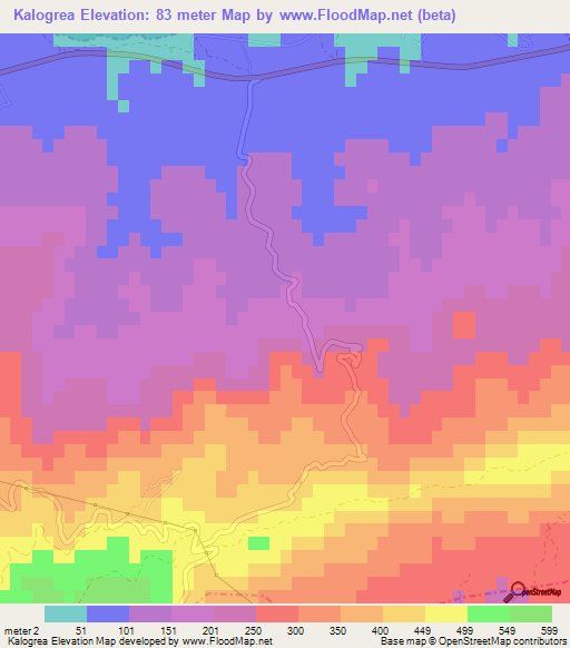 Kalogrea,Cyprus Elevation Map