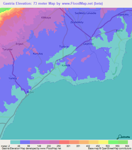 Gastria,Cyprus Elevation Map