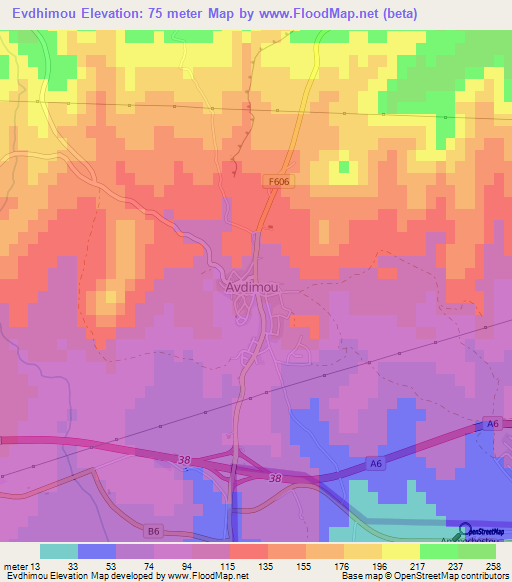 Evdhimou,Cyprus Elevation Map