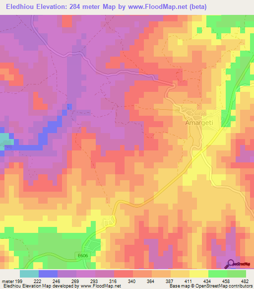 Eledhiou,Cyprus Elevation Map