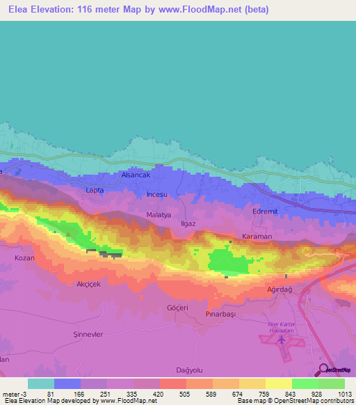 Elea,Cyprus Elevation Map