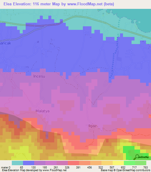 Elea,Cyprus Elevation Map