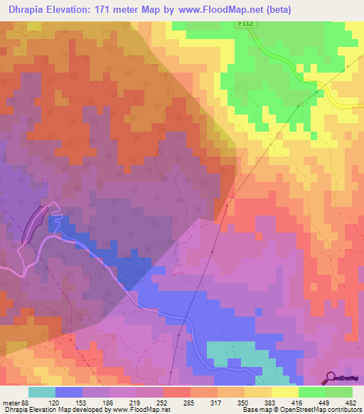 Dhrapia,Cyprus Elevation Map