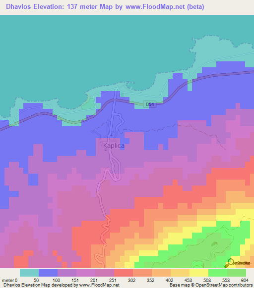 Dhavlos,Cyprus Elevation Map