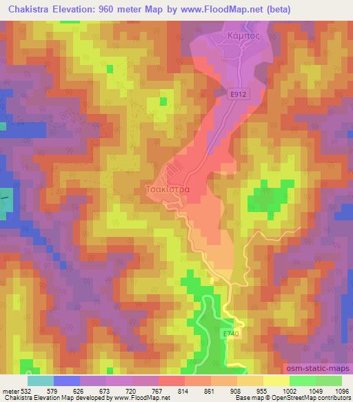 Chakistra,Cyprus Elevation Map