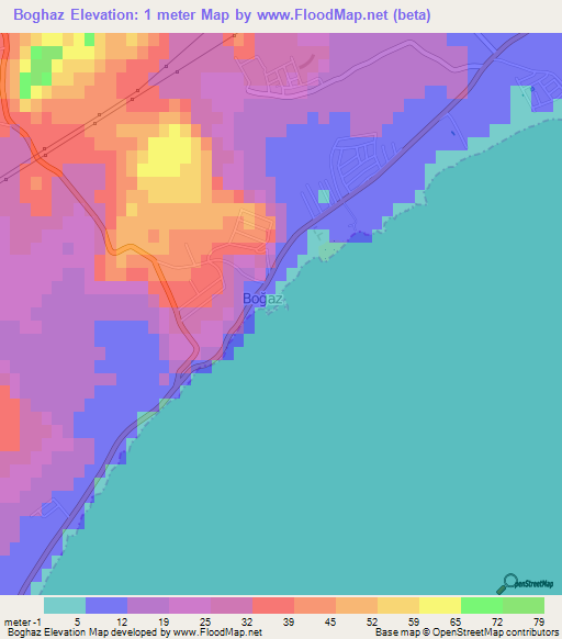 Boghaz,Cyprus Elevation Map