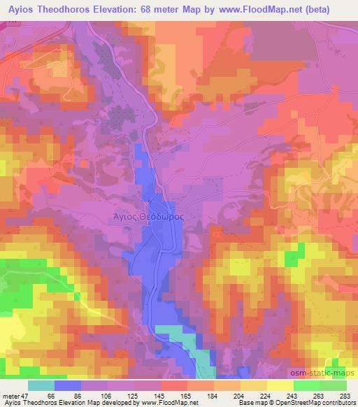 Ayios Theodhoros,Cyprus Elevation Map