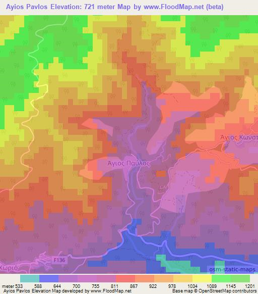 Ayios Pavlos,Cyprus Elevation Map