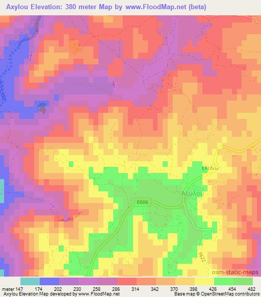 Axylou,Cyprus Elevation Map