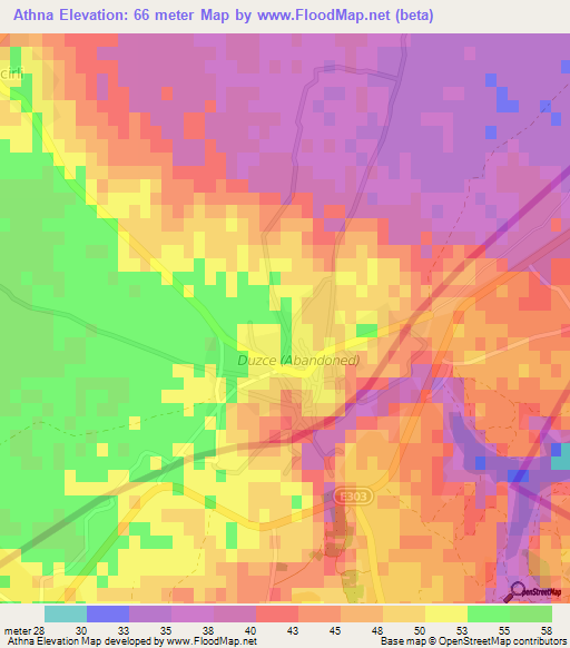 Athna,Cyprus Elevation Map