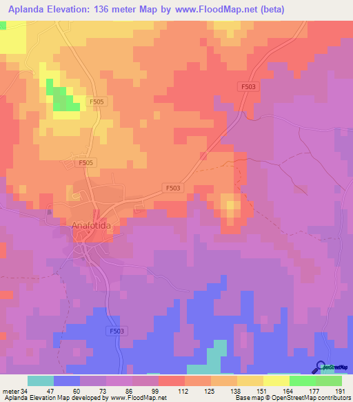 Aplanda,Cyprus Elevation Map