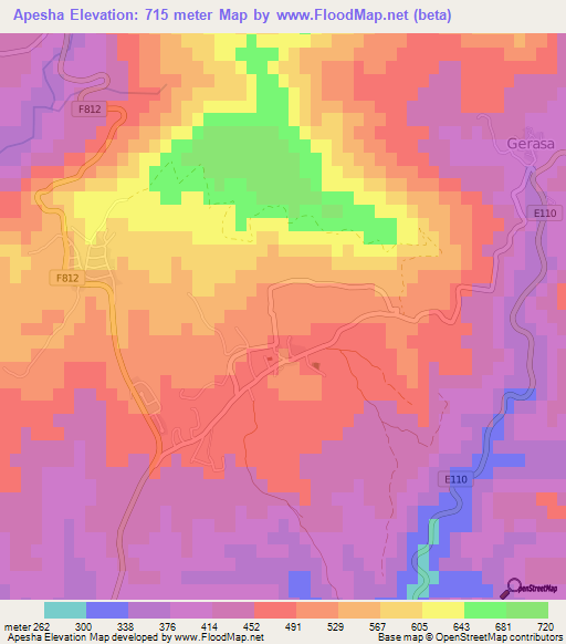 Apesha,Cyprus Elevation Map