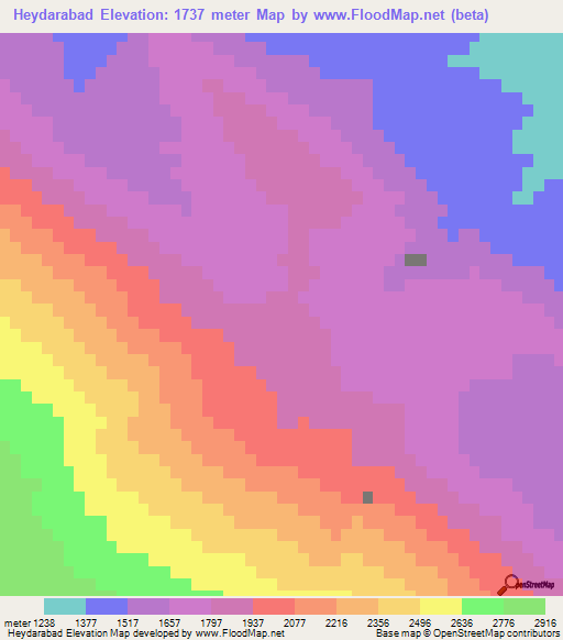 Heydarabad,Iran Elevation Map
