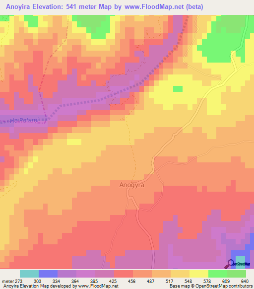 Anoyira,Cyprus Elevation Map