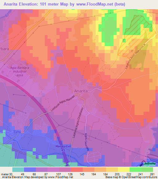 Anarita,Cyprus Elevation Map