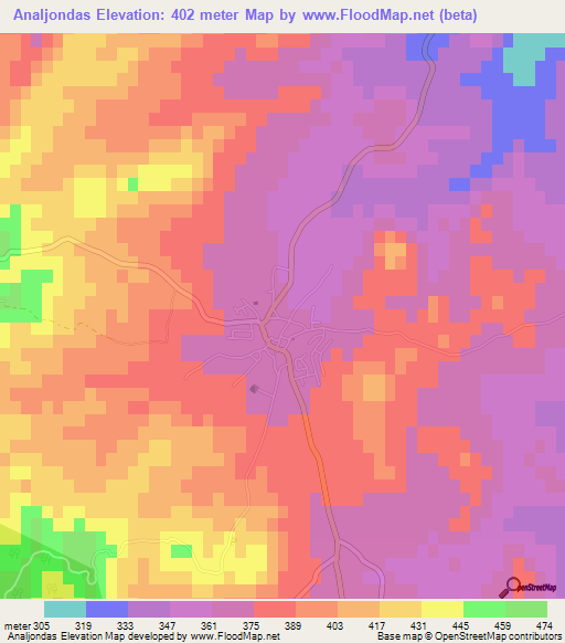 Analjondas,Cyprus Elevation Map
