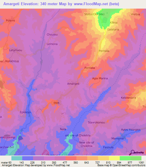 Amargeti,Cyprus Elevation Map