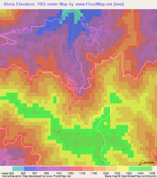 Alona,Cyprus Elevation Map