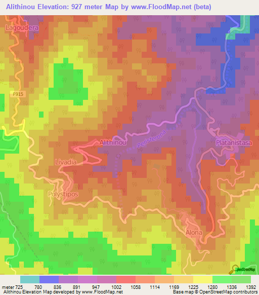 Alithinou,Cyprus Elevation Map